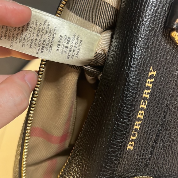 Burberry Boston Italian Leather Crossbody Classic Authentic Gold Hand Bag - Picture 11 of 17